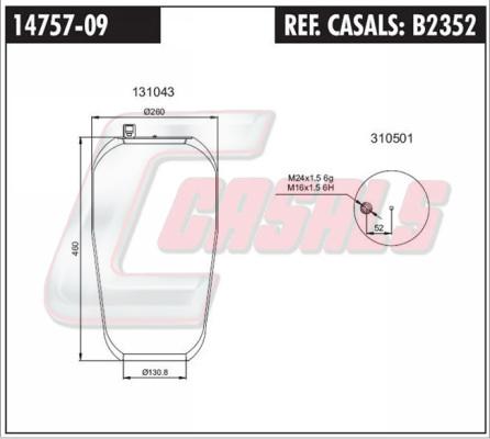 Casals B2352 - Кожух пневматической рессоры autosila-amz.com