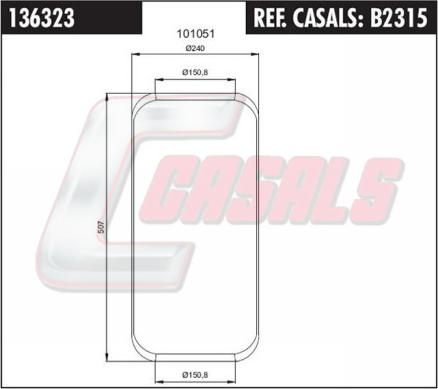 Casals B2315 - Кожух пневматической рессоры autosila-amz.com