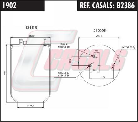 Casals B2386 - Кожух пневматической рессоры autosila-amz.com