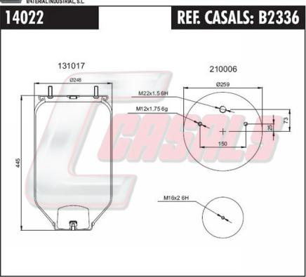 Casals B2336 - Кожух пневматической рессоры autosila-amz.com