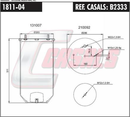 Casals B2333 - Кожух пневматической рессоры autosila-amz.com