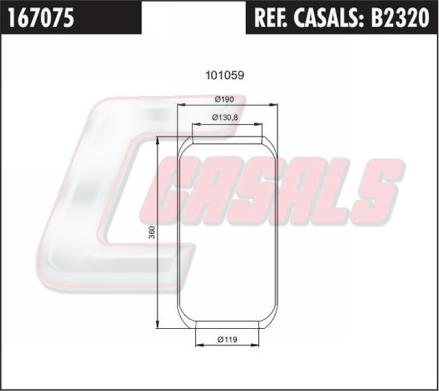 Casals B2320 - Кожух пневматической рессоры autosila-amz.com