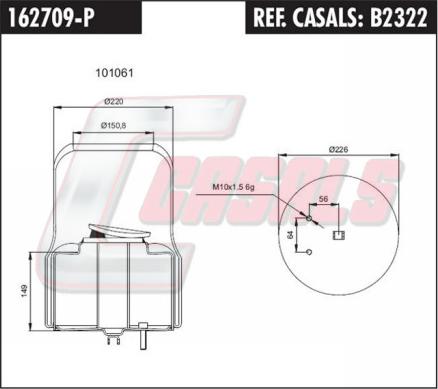 Casals B2322 - Кожух пневматической рессоры autosila-amz.com