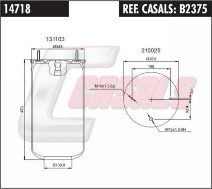 Casals B2375 - Кожух пневматической рессоры autosila-amz.com