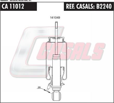 Casals B2240 - Баллон пневматической рессоры, крепление кабины autosila-amz.com