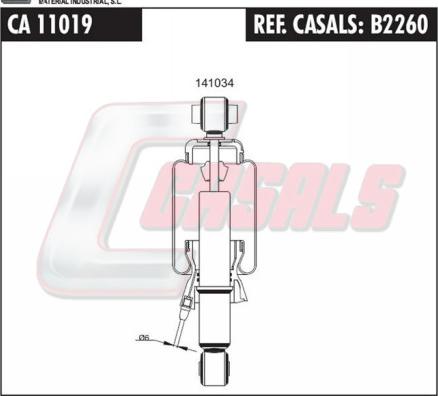 Casals B2260 - Гаситель, крепление кабины autosila-amz.com