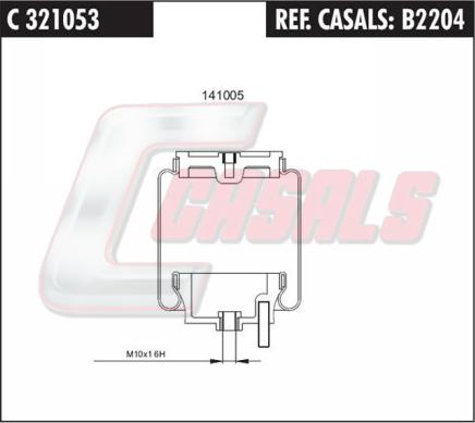 Casals B2204 - Баллон пневматической рессоры, крепление кабины autosila-amz.com