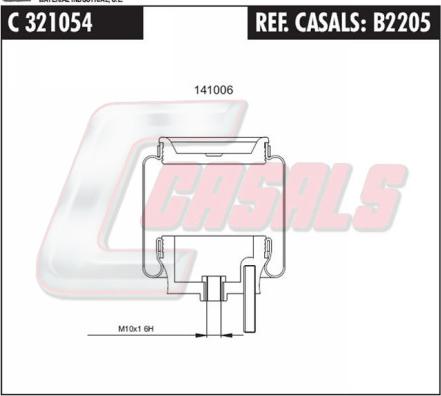 Casals B2205 - Баллон пневматической рессоры, крепление кабины autosila-amz.com