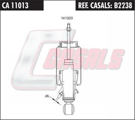 Casals B2238 - Баллон пневматической рессоры, крепление кабины autosila-amz.com