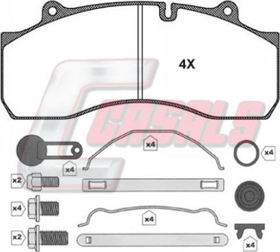 Casals BKM143 - Тормозные колодки, дисковые, комплект autosila-amz.com