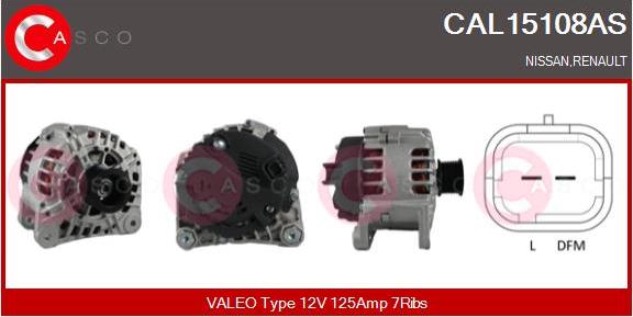 Casco CAL15108AS - Генератор восстановленный autosila-amz.com