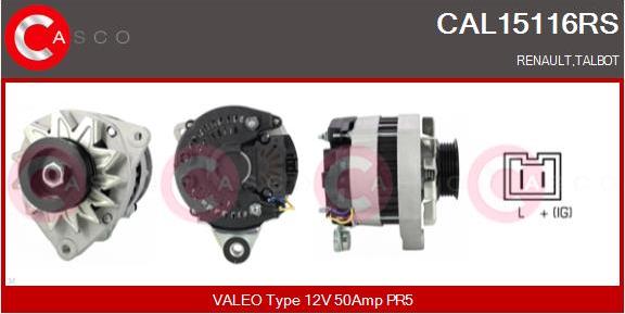 Casco CAL15116RS - Генератор autosila-amz.com