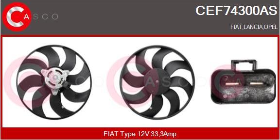 Casco CEF74300AS - Вентилятор, охлаждение двигателя autosila-amz.com