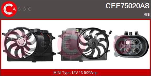 Casco CEF75020AS - Электродвигатель, вентилятор радиатора autosila-amz.com