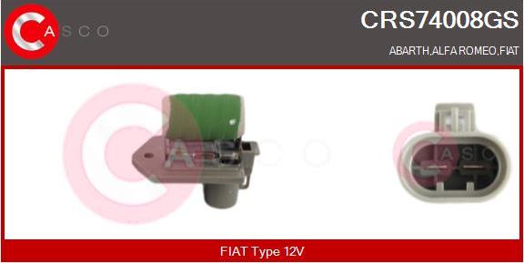 Casco CRS74008GS - Дополнительный резистор, электромотор - вентилятор радиатора autosila-amz.com