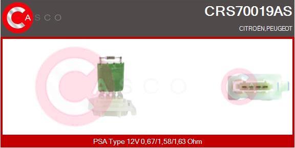 Casco CRS70019AS - Сопротивление, реле, вентилятор салона autosila-amz.com