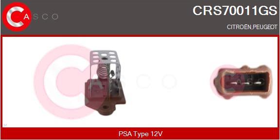 Casco CRS70011GS - Дополнительный резистор, электромотор - вентилятор радиатора autosila-amz.com