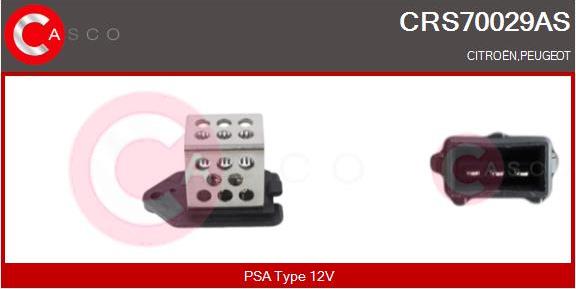 Casco CRS70029AS - Дополнительный резистор, электромотор - вентилятор радиатора autosila-amz.com