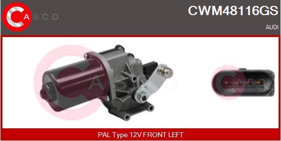 Casco CWM48116GS - Двигатель стеклоочистителя autosila-amz.com