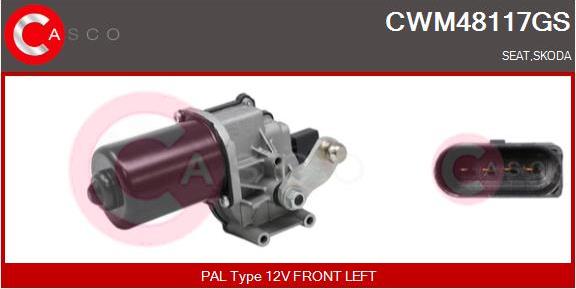 Casco CWM48117GS - Двигатель стеклоочистителя autosila-amz.com