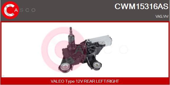 Casco CWM15316AS - Двигатель стеклоочистителя autosila-amz.com