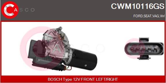 Casco CWM10116GS - Двигатель стеклоочистителя autosila-amz.com