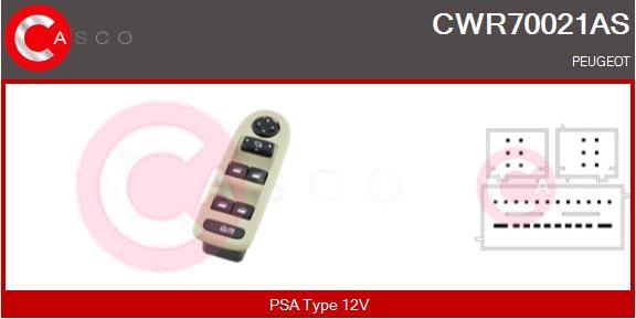 Casco CWR70021AS - Выключатель, стеклоподъемник autosila-amz.com