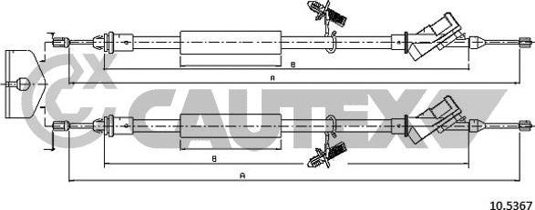 Cautex 088076 - Тросик, cтояночный тормоз autosila-amz.com
