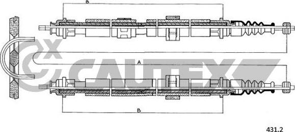 Cautex 760976 - Тросик, cтояночный тормоз autosila-amz.com