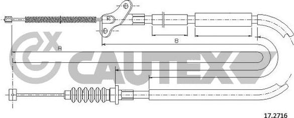 Cautex 761580 - Тросик, cтояночный тормоз autosila-amz.com