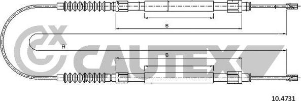 Cautex 761033 - Тросик, cтояночный тормоз autosila-amz.com