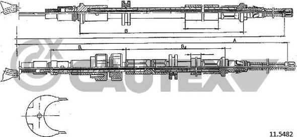 Cautex 761384 - Тросик, cтояночный тормоз autosila-amz.com