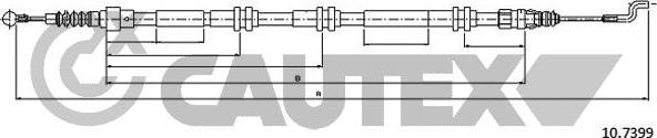 Cautex 763059 - Тросик, cтояночный тормоз autosila-amz.com