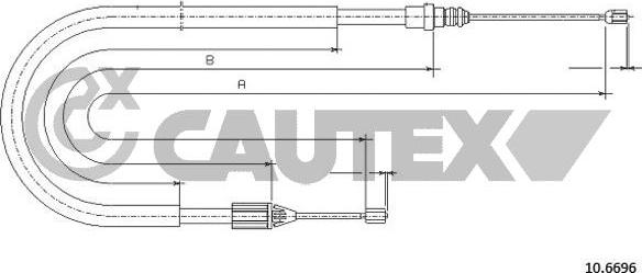 Cautex 762418 - Тросик, cтояночный тормоз autosila-amz.com