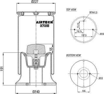 C.E.I. 262563 - Кожух пневматической рессоры autosila-amz.com