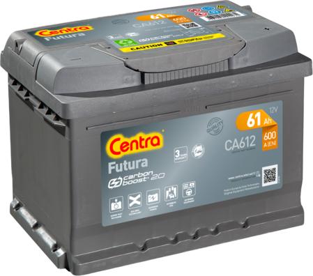 CENTRA CA612 - Аккумулятор Futura 12V 61Ah 600A ETN 0(R+) B13 242x175x175 14,5kg autosila-amz.com