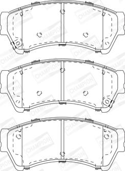 Champion 572628CH - Комплект тормозных колодок, дисковый тормоз autosila-amz.com