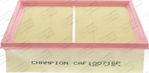 Champion CAF100716P - Воздушный фильтр, двигатель autosila-amz.com