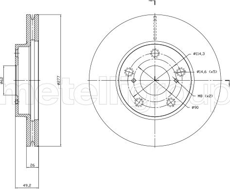 Cifam 800-1523C - Тормозной диск autosila-amz.com