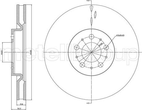 Cifam 800-1221C - Тормозной диск autosila-amz.com