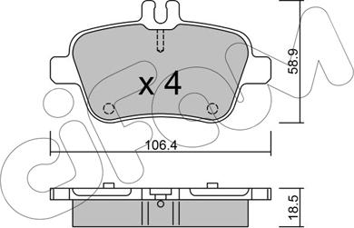 Cifam 822-966-0 - Тормозные колодки, дисковые, комплект autosila-amz.com