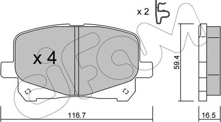 Cifam 822-443-0 - Тормозные колодки, дисковые, комплект autosila-amz.com