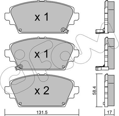 Cifam 822-464-1 - Тормозные колодки, дисковые, комплект autosila-amz.com