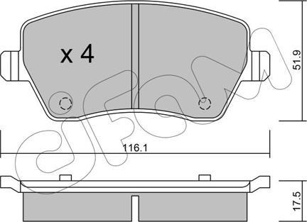 Cifam 822-485-0 - Тормозные колодки, дисковые, комплект autosila-amz.com