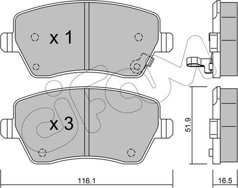 Cifam 822-485-1 - Тормозные колодки, дисковые, комплект autosila-amz.com