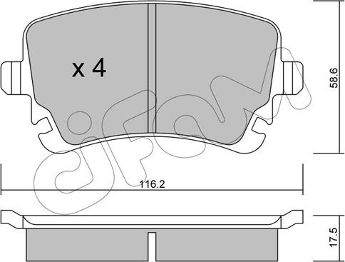 Cifam 822-554-2 - Тормозные колодки, дисковые, комплект autosila-amz.com