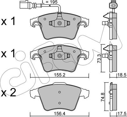 Cifam 822-552-1 - Тормозные колодки, дисковые, комплект autosila-amz.com