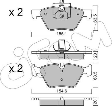 Cifam 822-557-3 - Тормозные колодки, дисковые, комплект autosila-amz.com