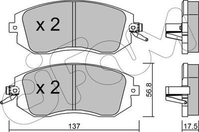 Cifam 822-500-1 - Тормозные колодки, дисковые, комплект autosila-amz.com