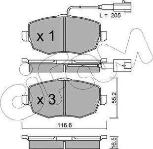 Cifam 822-528-1 - Тормозные колодки, дисковые, комплект autosila-amz.com